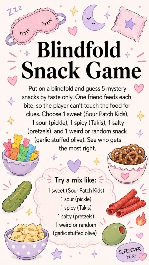 blindfolded snack game