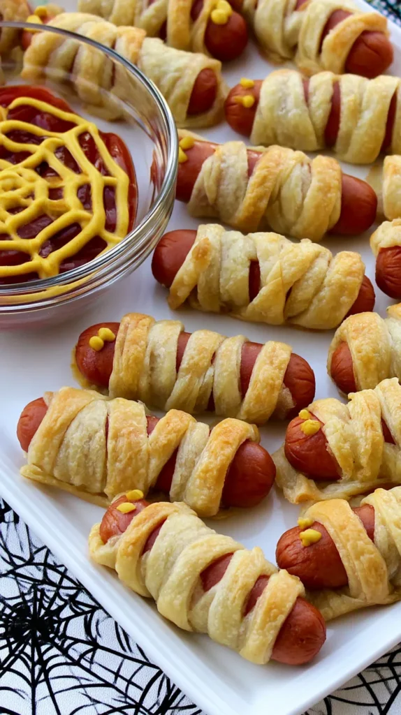 mummy dogs with mustard eyes