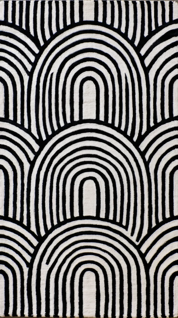 Soft black arches on a warm white background