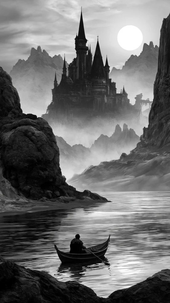 black and white fantasy image