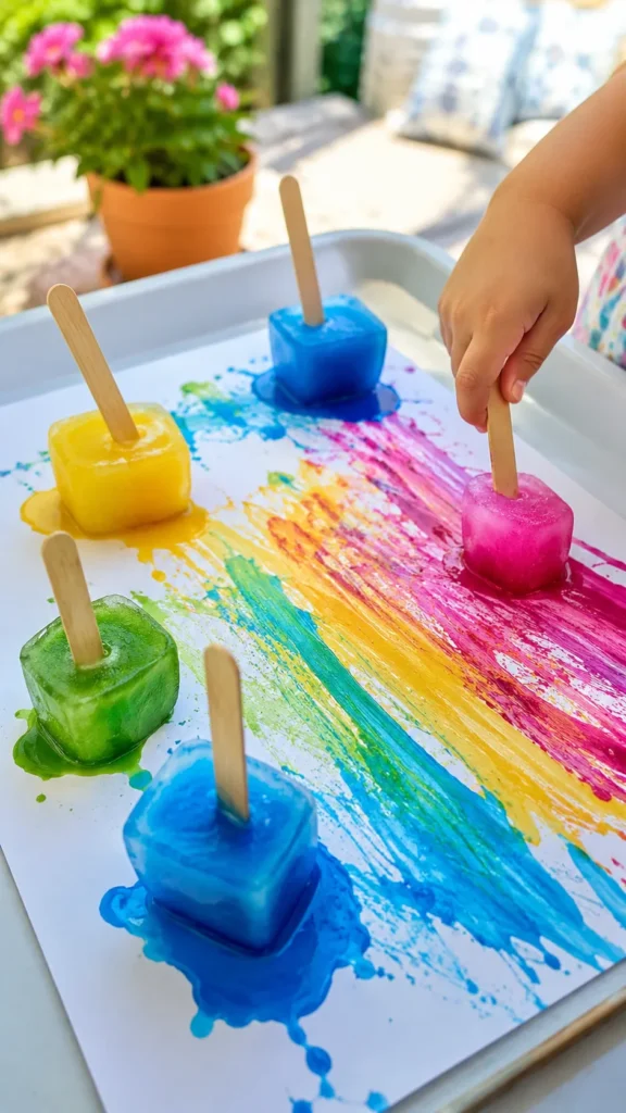 ice cube painting craft for kids