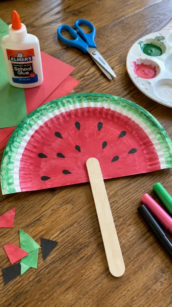 watermelon paper plate craft