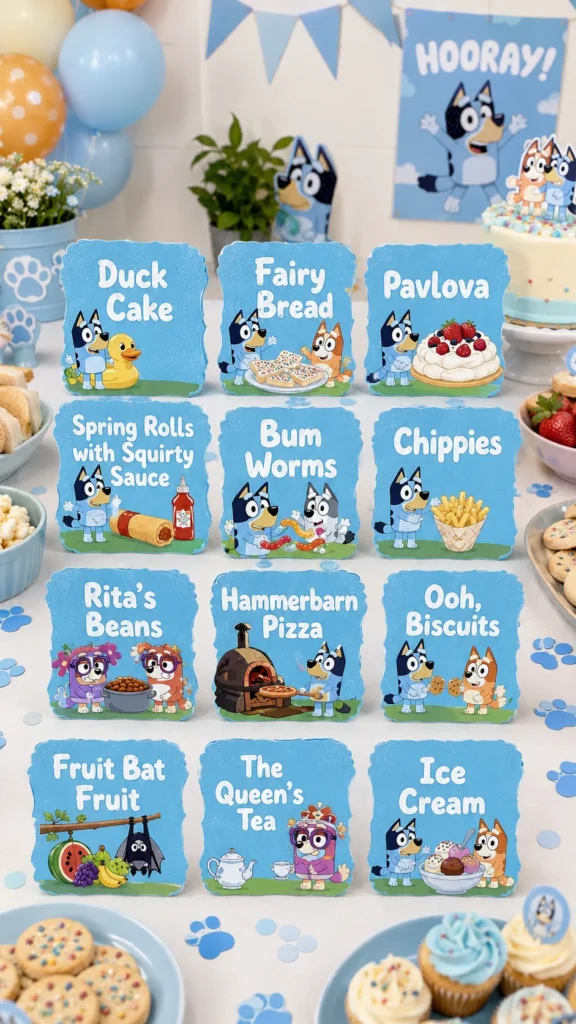 Bluey food labels