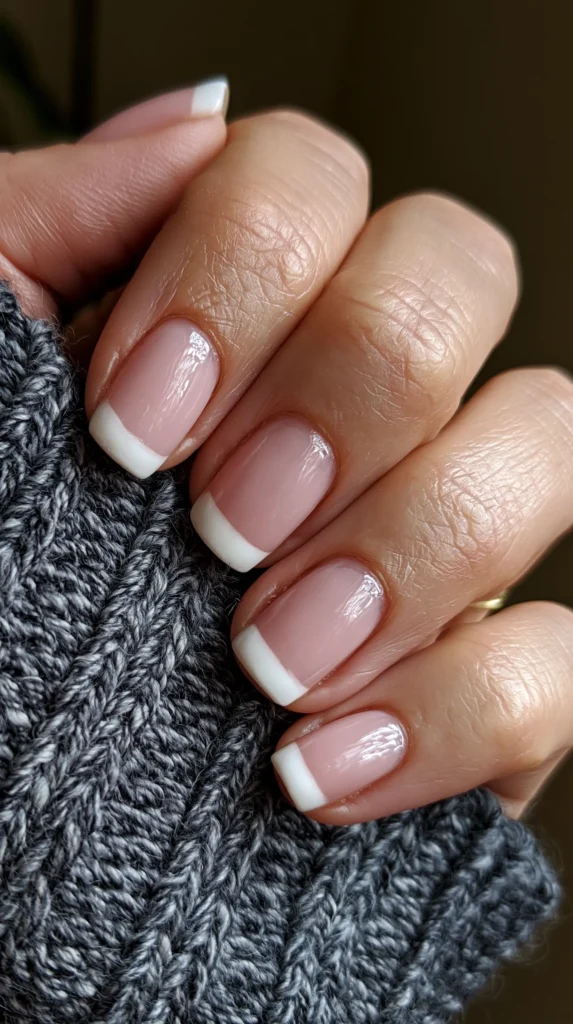 white french tip, manicure