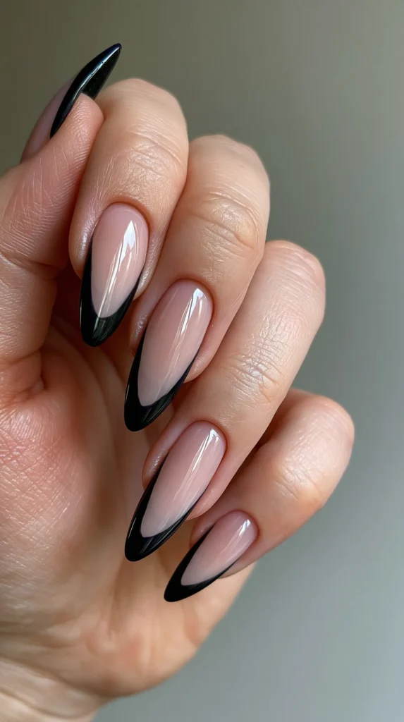 black sharp nails
